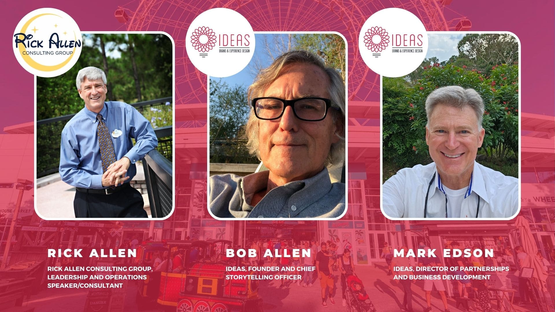 The three panelists of the Guest Experience Audit webinar, Rick Allen, Bob Allen and Mark Edson